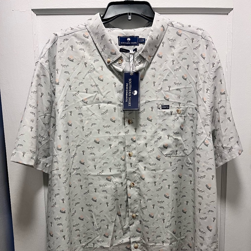Southern Shirt Co. Boats-N-Coves Baja Short Sleeve Button Shirt 2XL